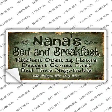 Nanas Bed And Breakfast Novelty Sticker Decal