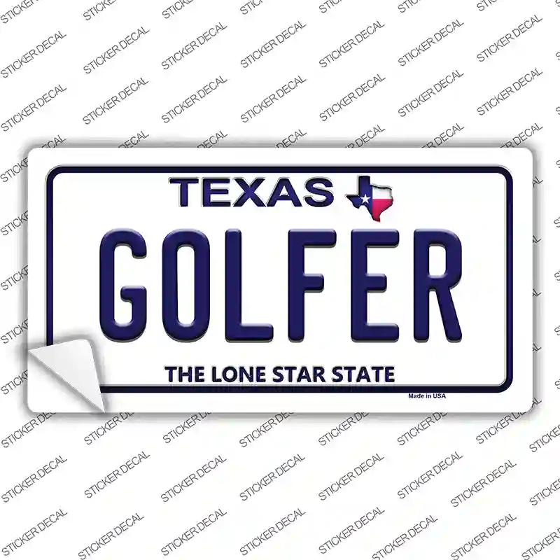 Golfer Texas Novelty Sticker Decal