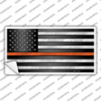 American Flag Thin Orange Line Novelty Sticker Decal