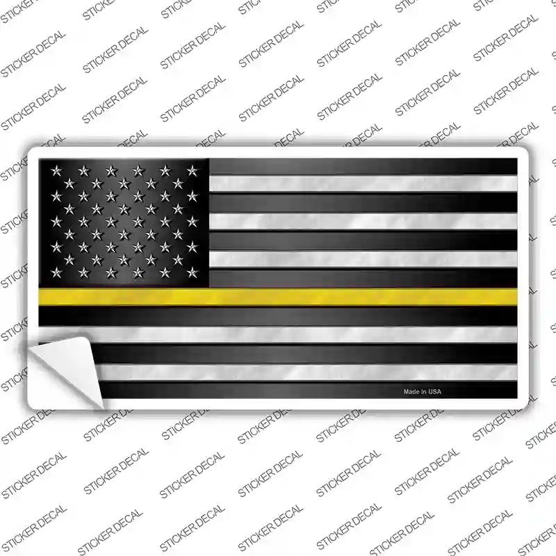 American Flag Thin Yellow Line Novelty Sticker Decal