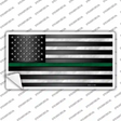 American Flag Thin Green Line Novelty Sticker Decal