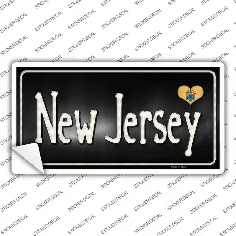 New Jersey Flag Script Novelty Sticker Decal
