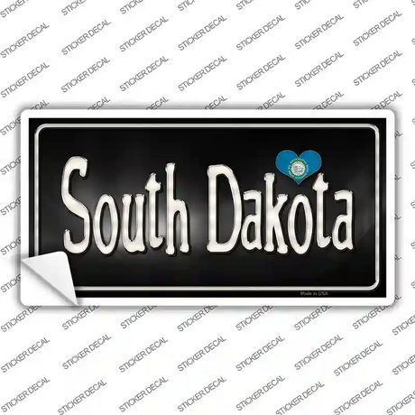 South Dakota Flag Script Novelty Sticker Decal