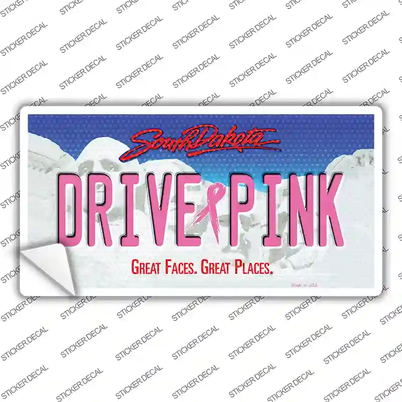 Drive Pink South Dakota Novelty Sticker Decal
