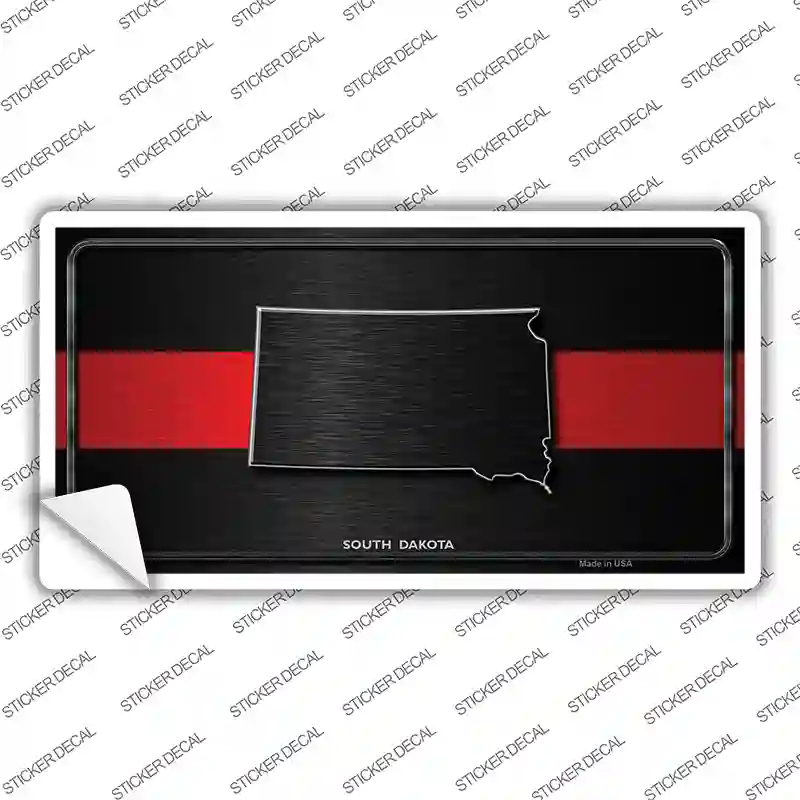 South Dakota Thin Red Line Novelty Sticker Decal