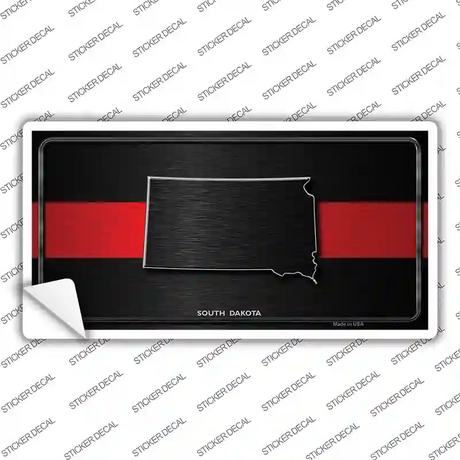 South Dakota Thin Red Line Novelty Sticker Decal