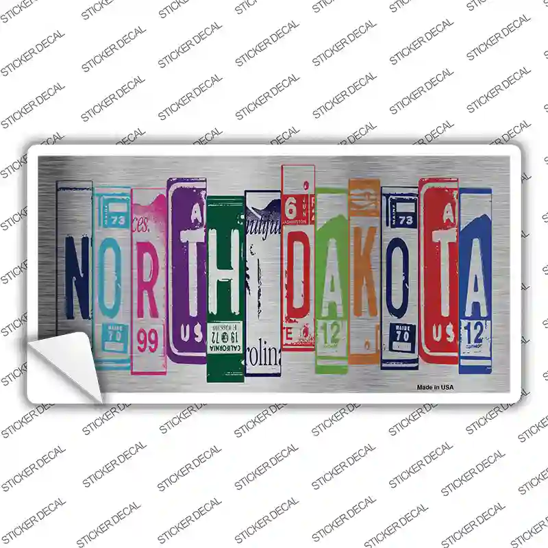 North Dakota Art Novelty Sticker Decal