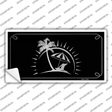 Beach Black Brushed Chrome Novelty Sticker Decal