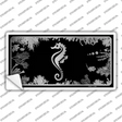 Sea Horse Black Brushed Chrome Novelty Sticker Decal