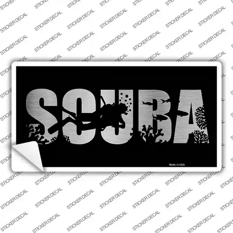 Scuba Brushed Chrome Novelty Sticker Decal