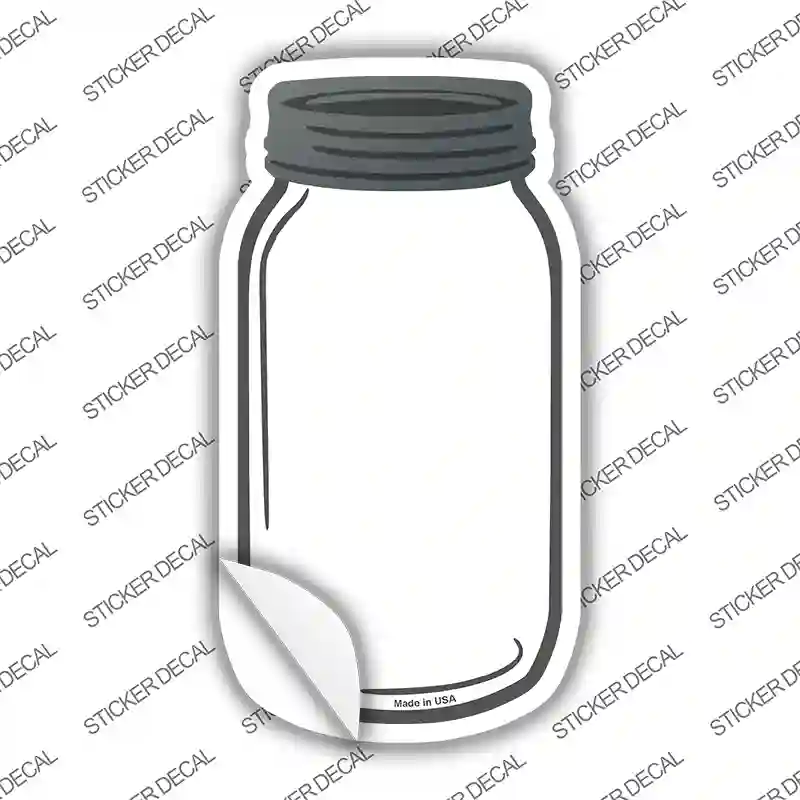 White Novelty Mason Jar Sticker Decal