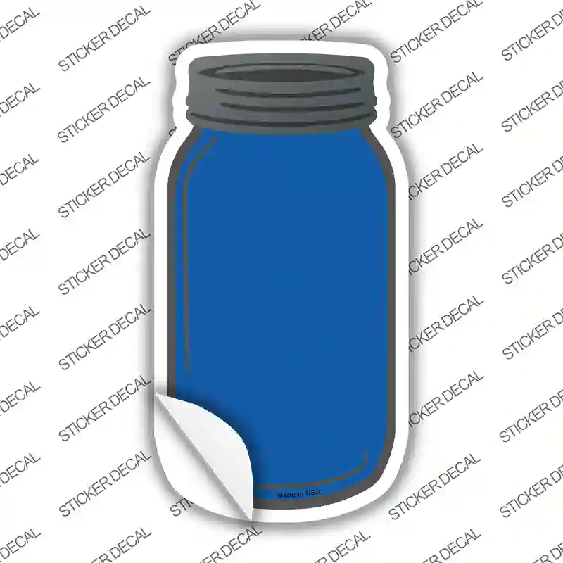 Blue Novelty Mason Jar Sticker Decal