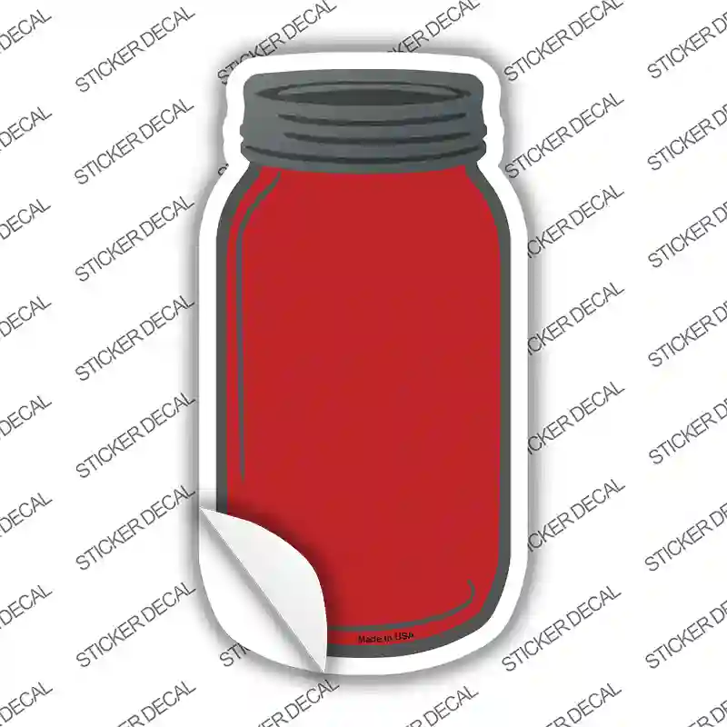 Red Novelty Mason Jar Sticker Decal