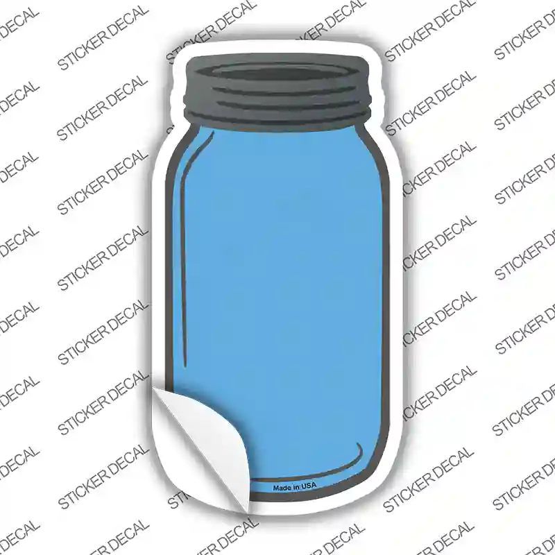 Light Blue Novelty Mason Jar Sticker Decal