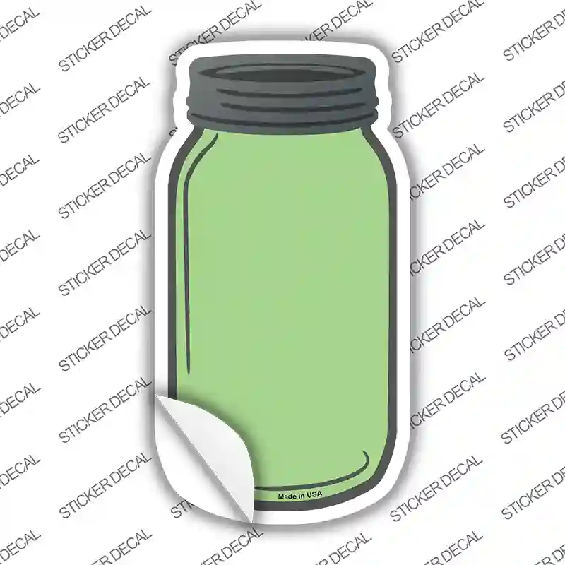 Lime Green Novelty Mason Jar Sticker Decal