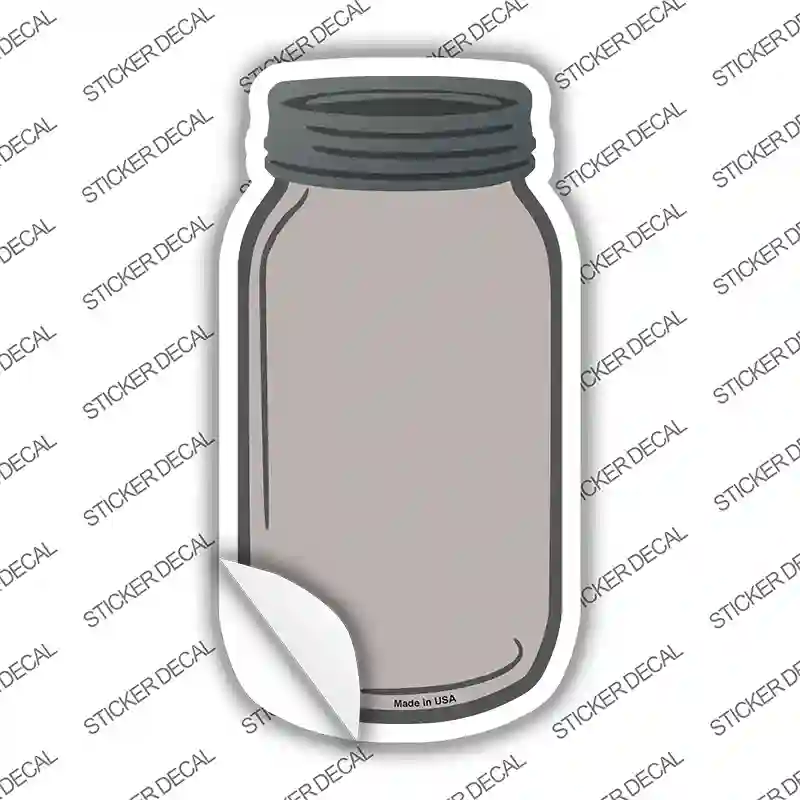 Tan Novelty Mason Jar Sticker Decal