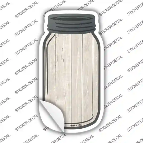 White Wash Wood Blank Novelty Mason Jar Sticker Decal