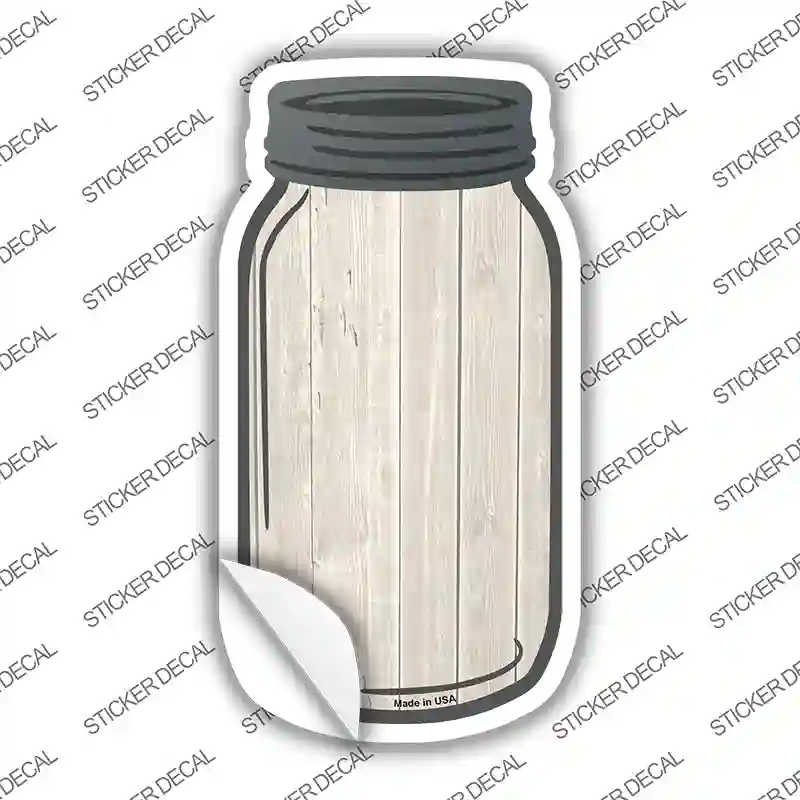 White Wash Wood Blank Novelty Mason Jar Sticker Decal