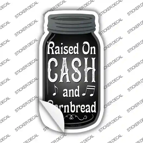 Cash And Cornbread Black Novelty Mason Jar Sticker Decal