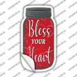 Bless Your Heart Red Novelty Mason Jar Sticker Decal