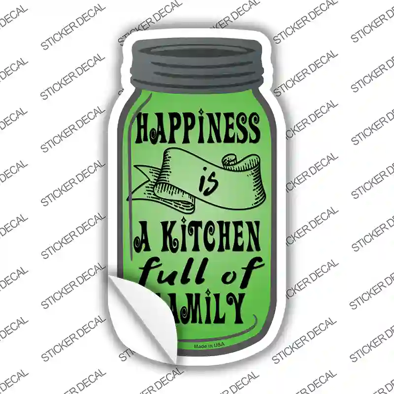 Happiness Full Kitchen Novelty Mason Jar Sticker Decal