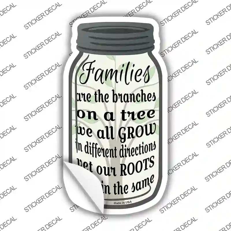 Family Tree Novelty Mason Jar Sticker Decal