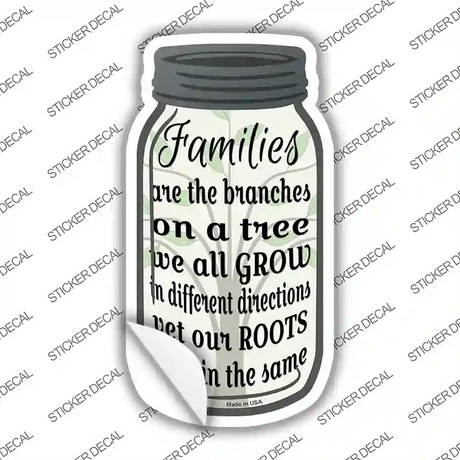 Family Tree Novelty Mason Jar Sticker Decal