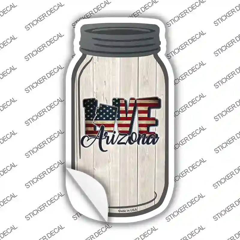 Love Arizona Silhouette Novelty Mason Jar Sticker Decal