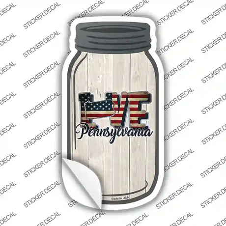 Love Pennsylvania Silhouette Novelty Mason Jar Sticker Decal