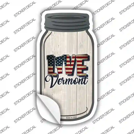 Love Vermont Silhouette Novelty Mason Jar Sticker Decal