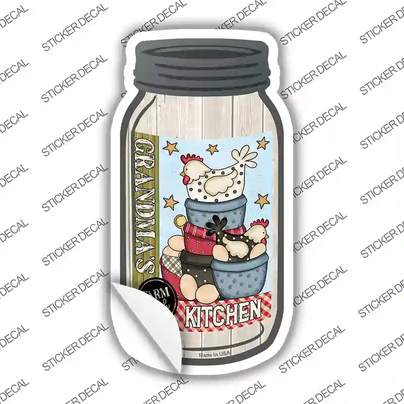 Grandmas Chicken Kitchen Novelty Mason Jar Sticker Decal