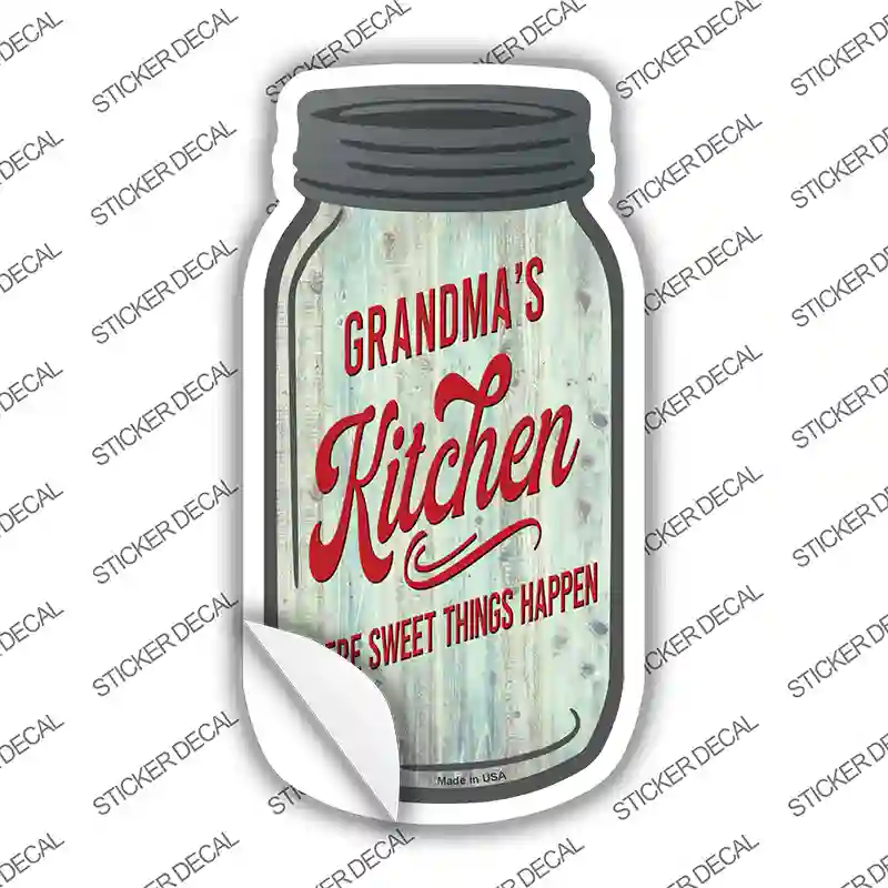 Grandmas Kitchen Sweet Things Novelty Mason Jar Sticker Decal