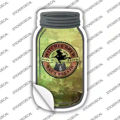 Bats Breath Green Novelty Mason Jar Sticker Decal