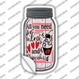 Love And Cupcakes Lines Novelty Mason Jar Sticker Decal
