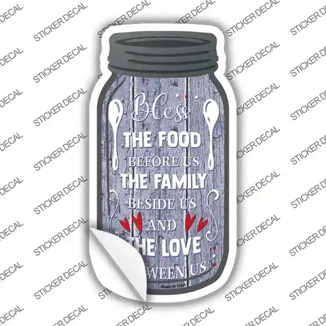 Bless Food Family Love Novelty Mason Jar Sticker Decal