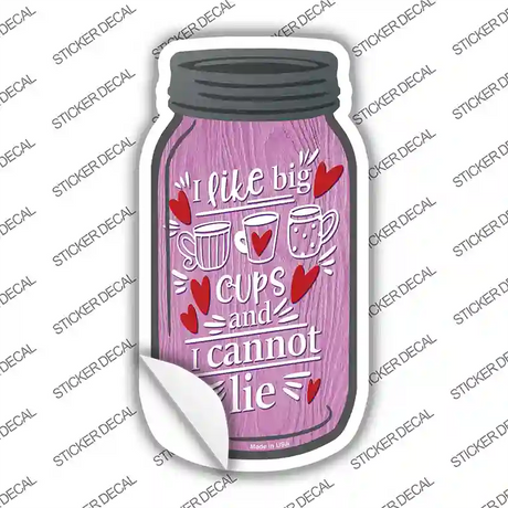Like Big Cups Cannot Lie Novelty Mason Jar Sticker Decal
