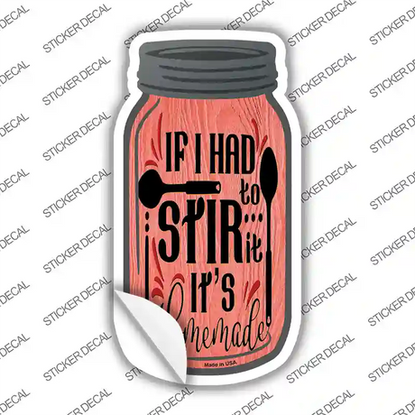 Stir It Homemade Red Novelty Mason Jar Sticker Decal