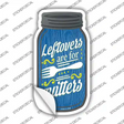 Leftovers For Quitters Blue Novelty Mason Jar Sticker Decal