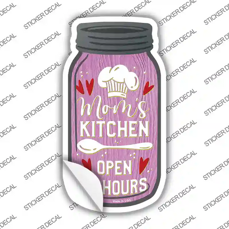 Moms Kitchen 24 Hours Novelty Mason Jar Sticker Decal