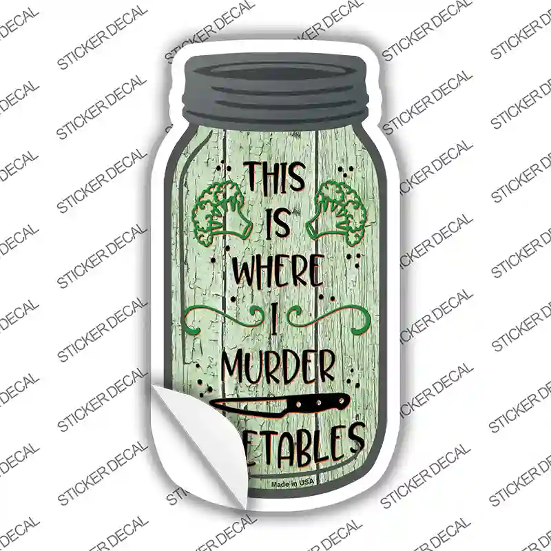 Murder Vegetables Novelty Mason Jar Sticker Decal