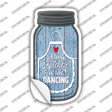 Kitchen For Dancing Blue Novelty Mason Jar Sticker Decal