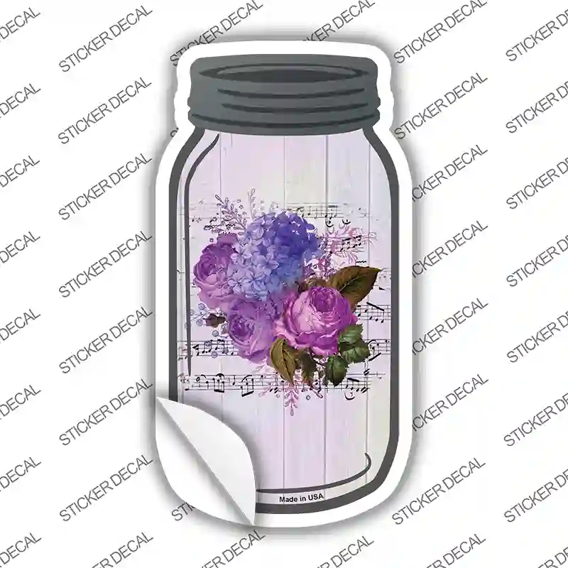 Purple Bouquet With Music Novelty Mason Jar Sticker Decal