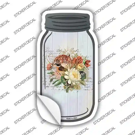 Yellow Bouquet With Notes Novelty Mason Jar Sticker Decal