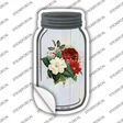 Red And White Flowers With Notes Novelty Mason Jar Sticker Decal