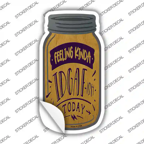Feeling Kinda IDGAF Novelty Mason Jar Sticker Decal