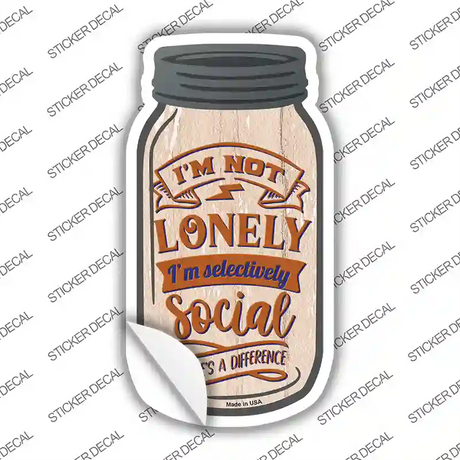 Selectively Social Novelty Mason Jar Sticker Decal