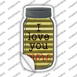 Love You More Corrugated Yellow Novelty Mason Jar Sticker Decal