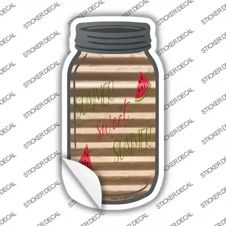 Sweet Summer Watermelon Corrugated Novelty Mason Jar Sticker Decal