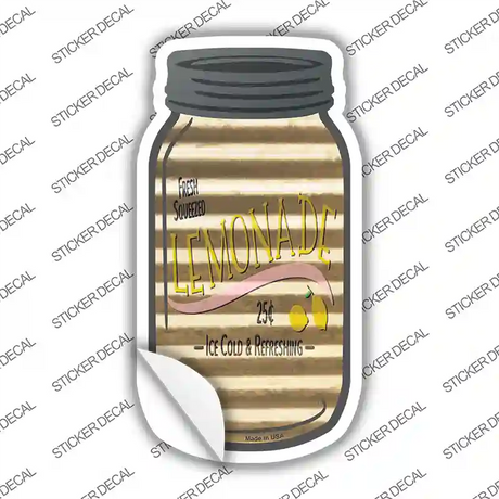 Fresh Lemonade Corrugated Novelty Mason Jar Sticker Decal