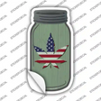 USA Marijuana Leaf Novelty Mason Jar Sticker Decal